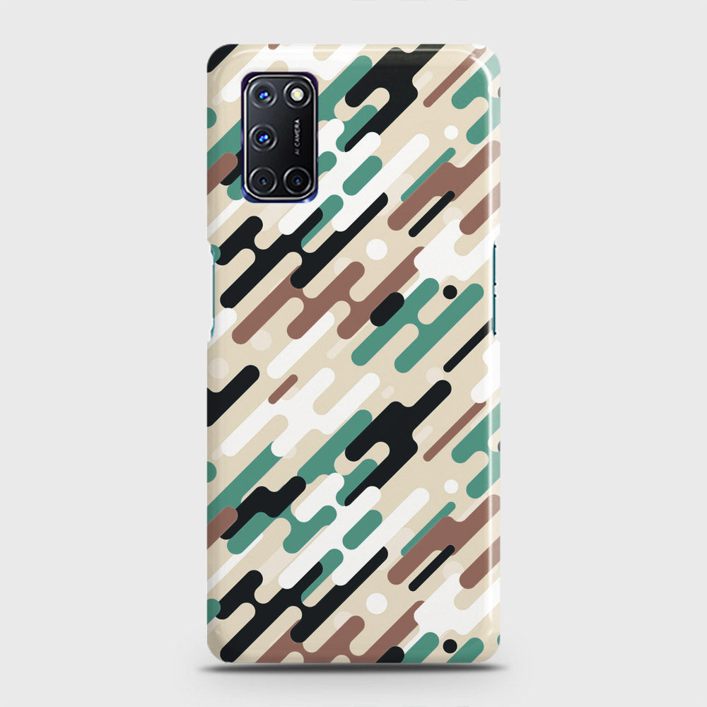 Oppo A92 Cover - Camo Series 3 - Black & Brown Design - Matte Finish - Snap On Hard Case with LifeTime Colors Guarantee