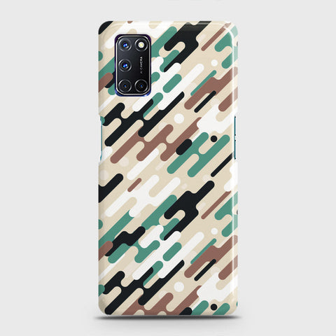 Oppo A92 Cover - Camo Series 3 - Black & Brown Design - Matte Finish - Snap On Hard Case with LifeTime Colors Guarantee