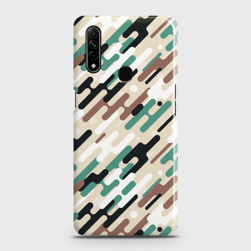 Oppo A8 Cover - Camo Series 3 - Black & Brown Design - Matte Finish - Snap On Hard Case with LifeTime Colors Guarantee