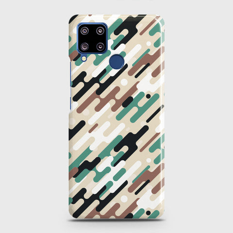 Realme C15 Cover - Camo Series 3 - Black & Brown Design - Matte Finish - Snap On Hard Case with LifeTime Colors Guarantee