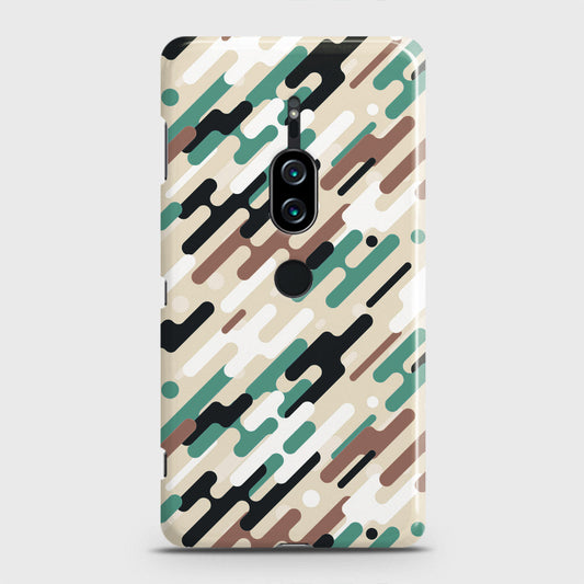 Sony Xperia XZ2 Premium Cover - Camo Series 3 - Black & Brown Design - Matte Finish - Snap On Hard Case with LifeTime Colors Guarantee