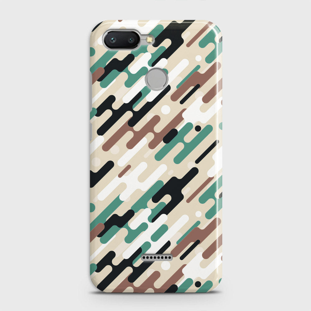Xiaomi Redmi 6 Cover - Camo Series 3 - Black & Brown Design - Matte Finish - Snap On Hard Case with LifeTime Colors Guarantee
