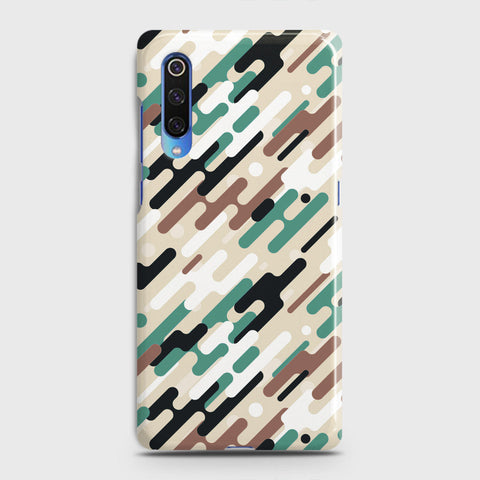 Xiaomi Mi 9 Cover - Camo Series 3 - Black & Brown Design - Matte Finish - Snap On Hard Case with LifeTime Colors Guarantee