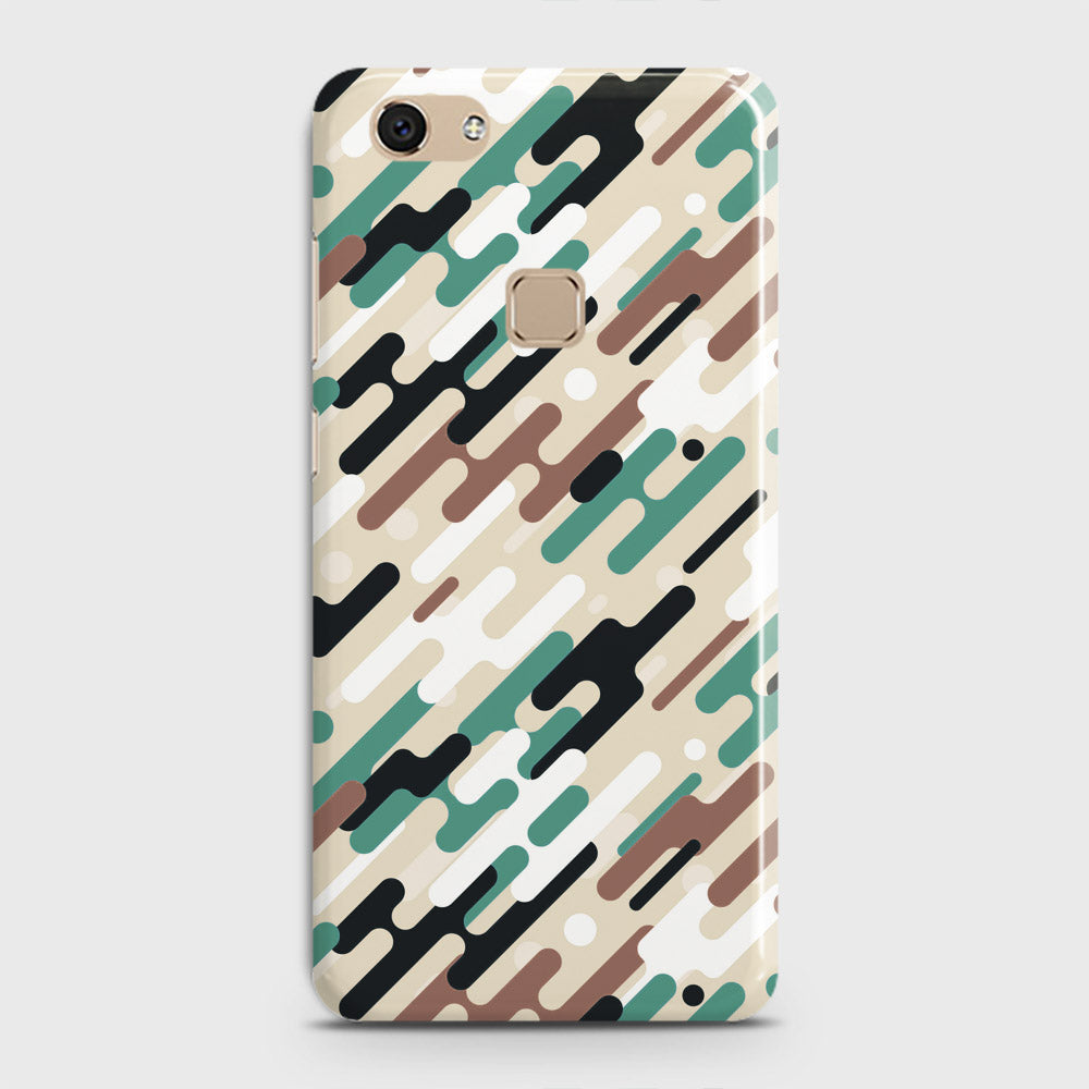 Vivo V7 Cover - Camo Series 3 - Black & Brown Design - Matte Finish - Snap On Hard Case with LifeTime Colors Guarantee