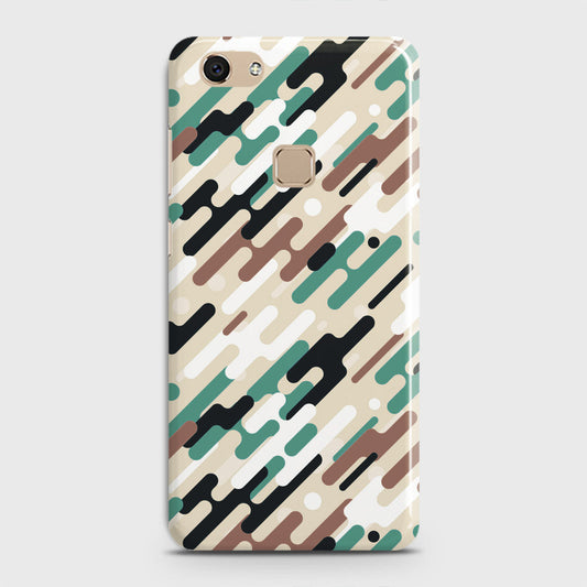 Vivo V7 Cover - Camo Series 3 - Black & Brown Design - Matte Finish - Snap On Hard Case with LifeTime Colors Guarantee
