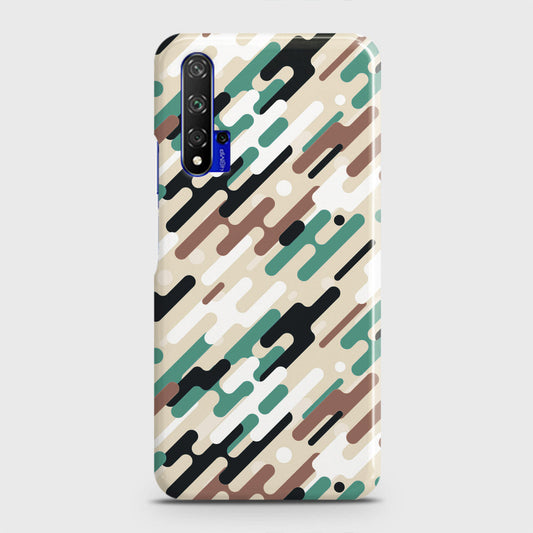 Honor 20 Cover - Camo Series 3 - Black & Brown Design - Matte Finish - Snap On Hard Case with LifeTime Colors Guarantee