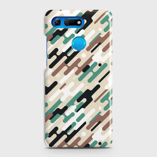 Huawei Honor View 20 Cover - Camo Series 3 - Black & Brown Design - Matte Finish - Snap On Hard Case with LifeTime Colors Guarantee