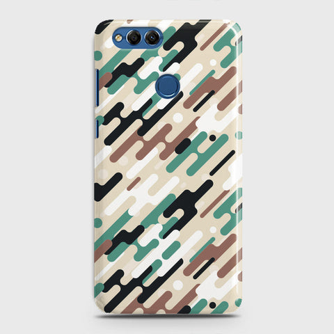 Huawei Honor 7X Cover - Camo Series 3 - Black & Brown Design - Matte Finish - Snap On Hard Case with LifeTime Colors Guarantee