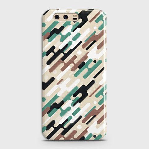 Huawei P10 Cover - Camo Series 3 - Black & Brown Design - Matte Finish - Snap On Hard Case with LifeTime Colors Guarantee