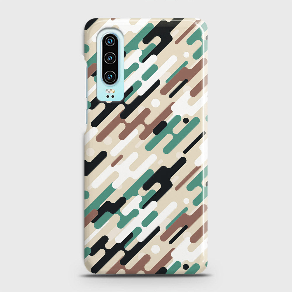 Huawei P30 Cover - Camo Series 3 - Black & Brown Design - Matte Finish - Snap On Hard Case with LifeTime Colors Guarantee
