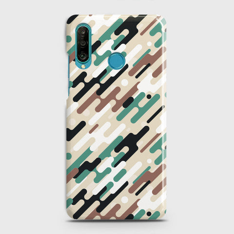 Huawei P30 lite Cover - Camo Series 3 - Black & Brown Design - Matte Finish - Snap On Hard Case with LifeTime Colors Guarantee