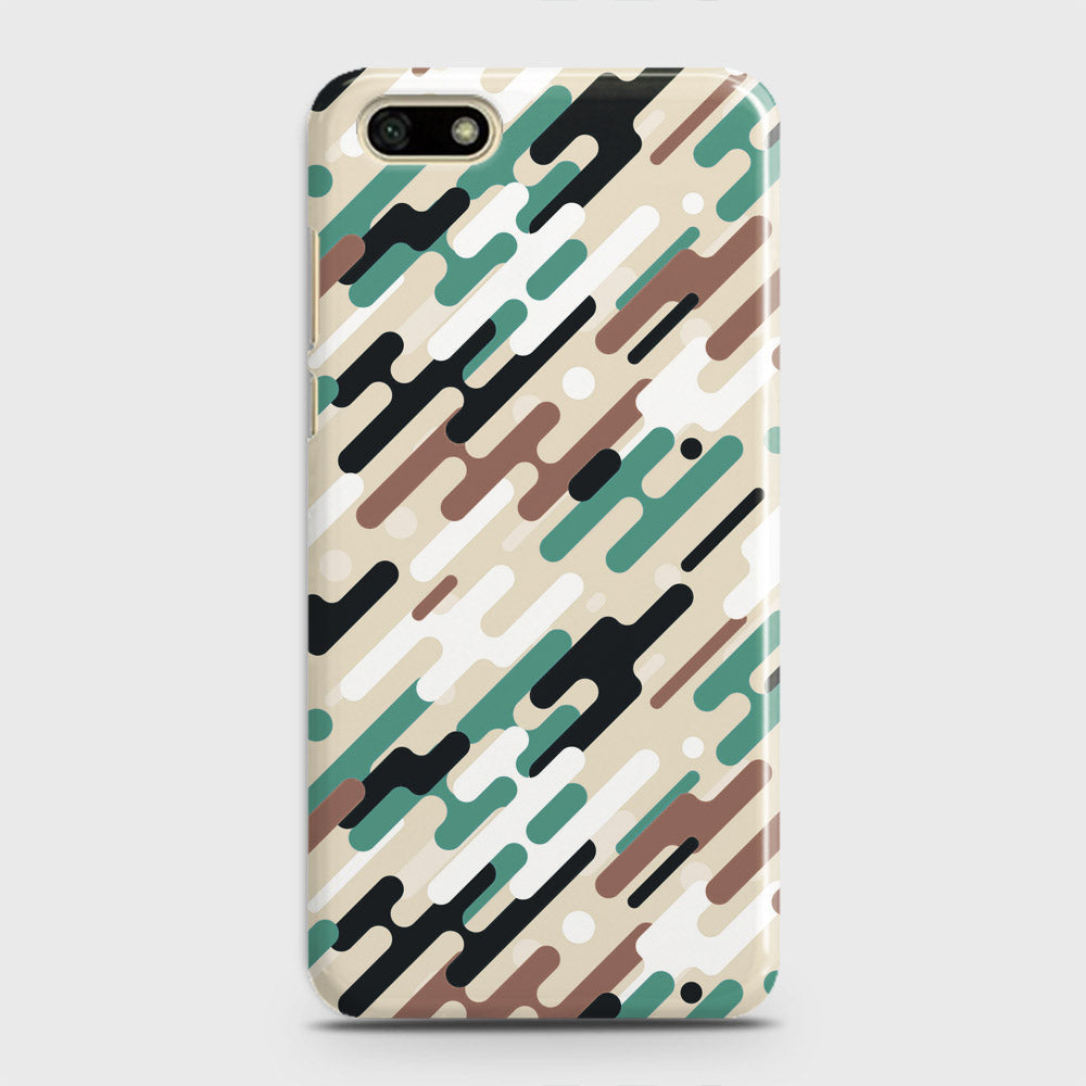 Huawei Y5 Prime 2018 Cover - Camo Series 3 - Black & Brown Design - Matte Finish - Snap On Hard Case with LifeTime Colors Guarantee