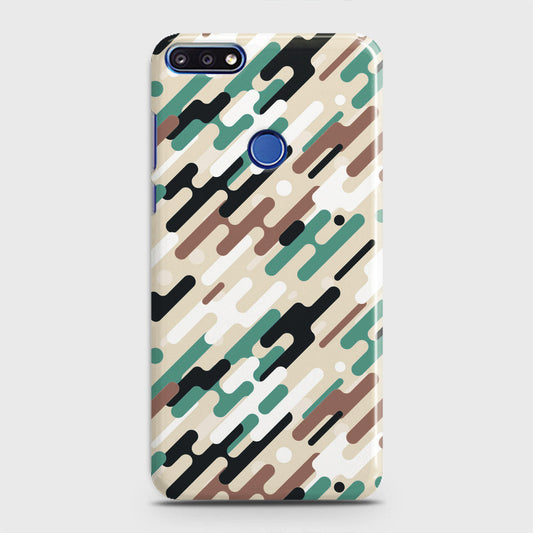 Honor 7A Cover - Camo Series 3 - Black & Brown Design - Matte Finish - Snap On Hard Case with LifeTime Colors Guarantee