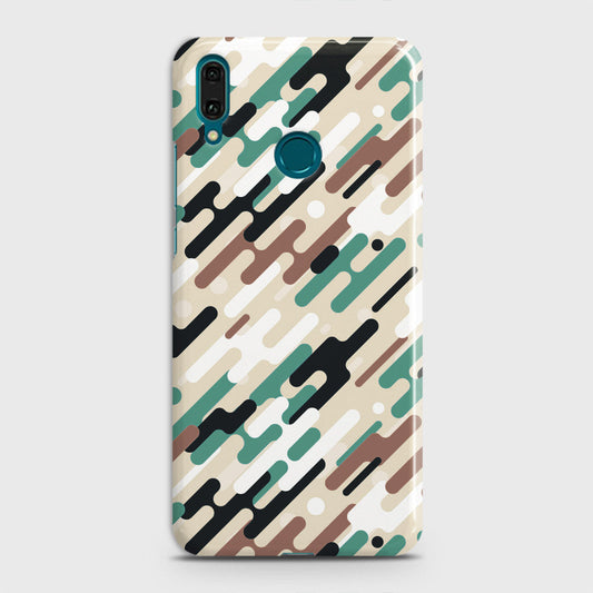 Huawei Y7 Prime 2019 Cover - Camo Series 3 - Black & Brown Design - Matte Finish - Snap On Hard Case with LifeTime Colors Guarantee