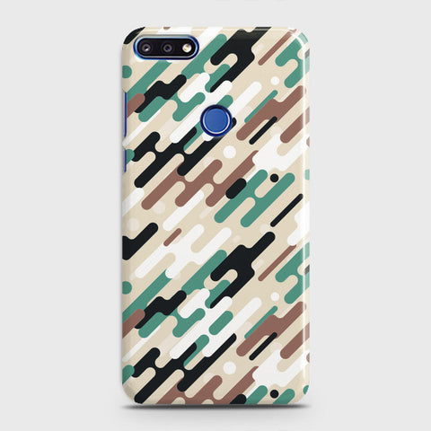 Huawei Honor 7C Cover - Camo Series 3 - Black & Brown Design - Matte Finish - Snap On Hard Case with LifeTime Colors Guarantee