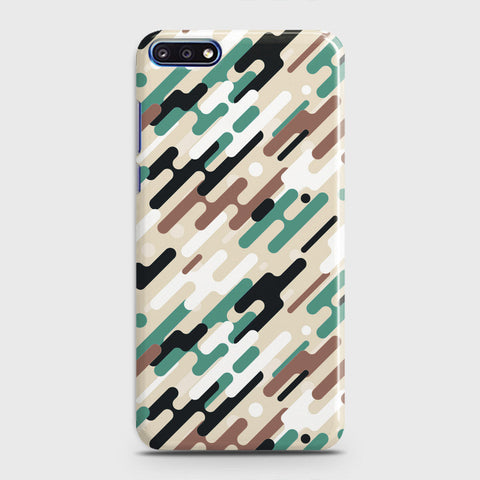 Huawei Y7 Pro 2018 Cover - Camo Series 3 - Black & Brown Design - Matte Finish - Snap On Hard Case with LifeTime Colors Guarantee