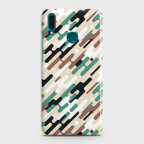 Huawei Y9 2019 Cover - Camo Series 3 - Black & Brown Design - Matte Finish - Snap On Hard Case with LifeTime Colors Guarantee