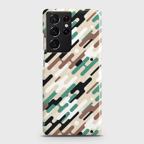 Samsung Galaxy S21 Ultra 5G Cover - Camo Series 3 - Black & Brown Design - Matte Finish - Snap On Hard Case with LifeTime Colors Guarantee