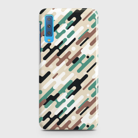 Samsung Galaxy A7 2018 Cover - Camo Series 3 - Black & Brown Design - Matte Finish - Snap On Hard Case with LifeTime Colors Guarantee