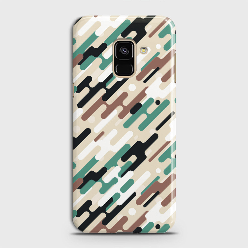 Samsung Galaxy A8 2018 Cover - Camo Series 3 - Black & Brown Design - Matte Finish - Snap On Hard Case with LifeTime Colors Guarantee