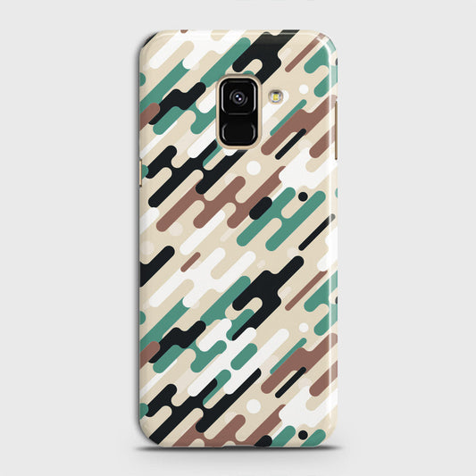 Samsung Galaxy A8 Plus 2018 Cover - Camo Series 3 - Black & Brown Design - Matte Finish - Snap On Hard Case with LifeTime Colors Guarantee