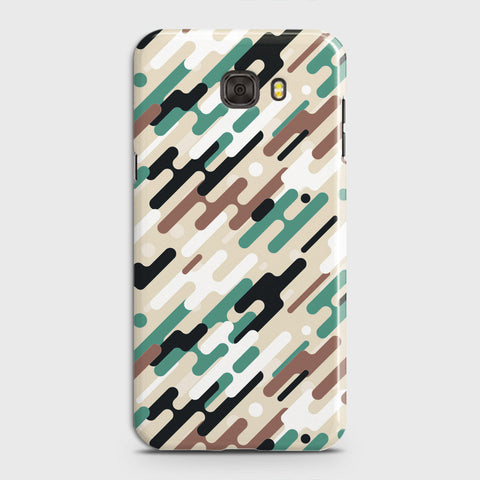 Samsung Galaxy C7 Cover - Camo Series 3 - Black & Brown Design - Matte Finish - Snap On Hard Case with LifeTime Colors Guarantee