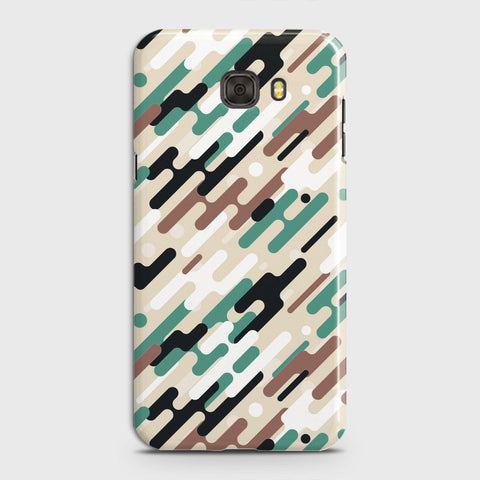 Samsung Galaxy C7 Pro Cover - Camo Series 3 - Black & Brown Design - Matte Finish - Snap On Hard Case with LifeTime Colors Guarantee