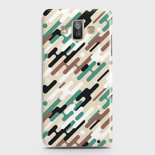 Samsung Galaxy J7 Duo Cover - Camo Series 3 - Black & Brown Design - Matte Finish - Snap On Hard Case with LifeTime Colors Guarantee