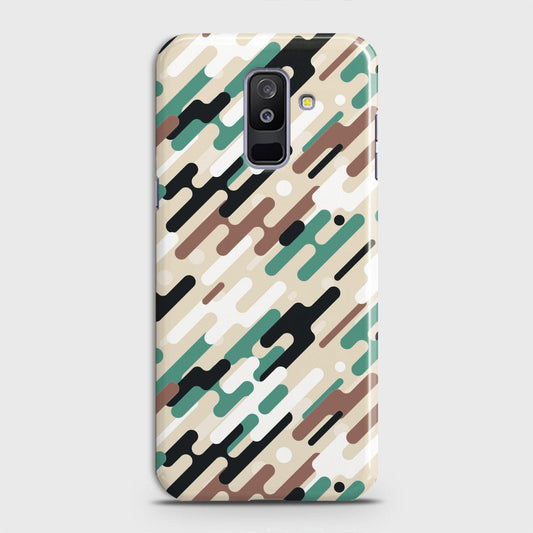 Samsung Galaxy J8 2018 Cover - Camo Series 3 - Black & Brown Design - Matte Finish - Snap On Hard Case with LifeTime Colors Guarantee