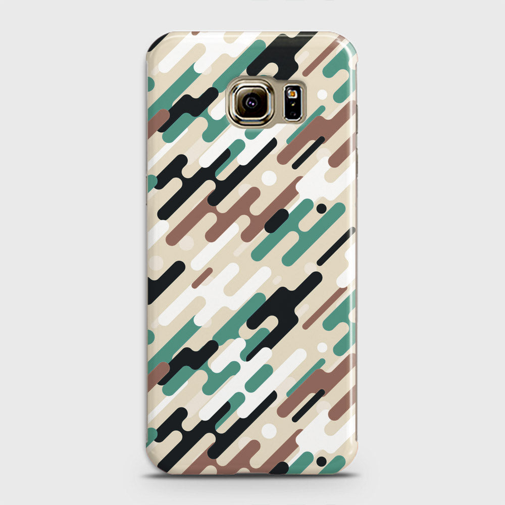 Samsung Galaxy S6 Edge Cover - Camo Series 3 - Black & Brown Design - Matte Finish - Snap On Hard Case with LifeTime Colors Guarantee