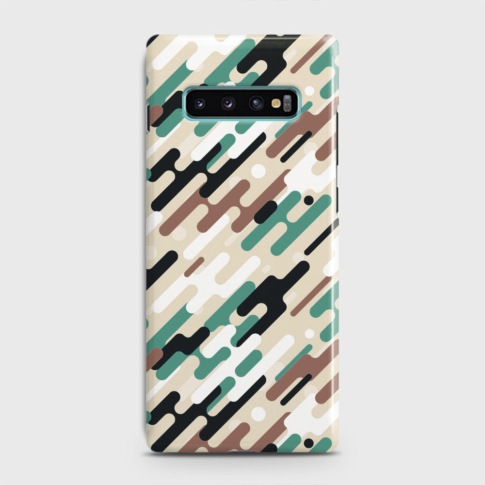 Samsung Galaxy S10 Cover - Camo Series 3 - Black & Brown Design - Matte Finish - Snap On Hard Case with LifeTime Colors Guarantee