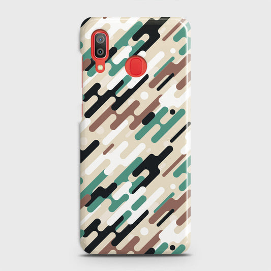Samsung Galaxy A20 Cover - Camo Series 3 - Black & Brown Design - Matte Finish - Snap On Hard Case with LifeTime Colors Guarantee