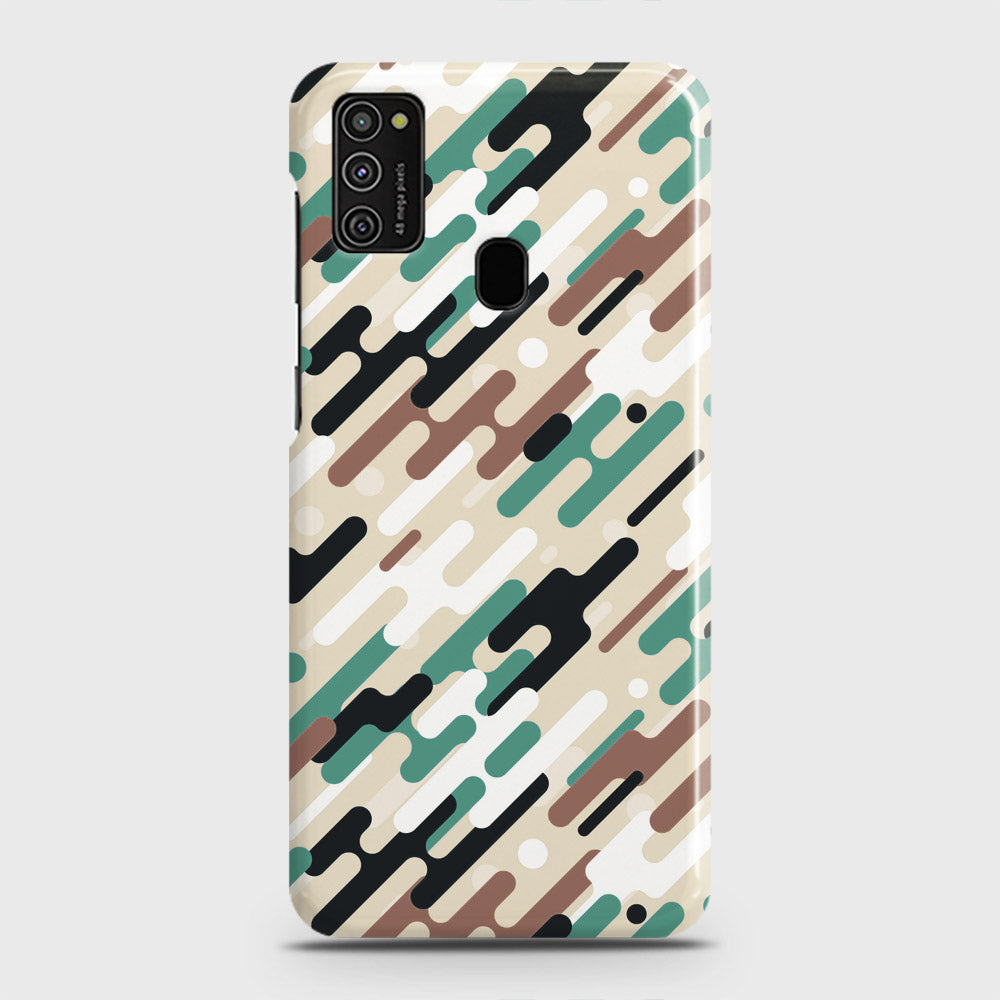 Samsung Galaxy M21 Cover - Camo Series 3 - Black & Brown Design - Matte Finish - Snap On Hard Case with LifeTime Colors Guarantee