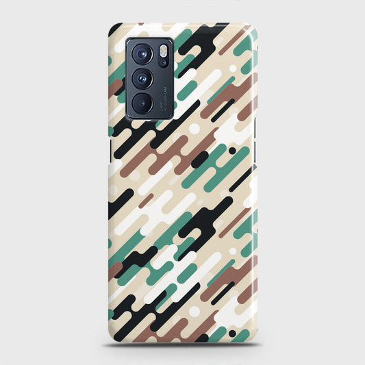 Oppo Reno 6 Pro 5G Cover - Camo Series 3 - Black & Brown Design - Matte Finish - Snap On Hard Case with LifeTime Colors Guarantee
