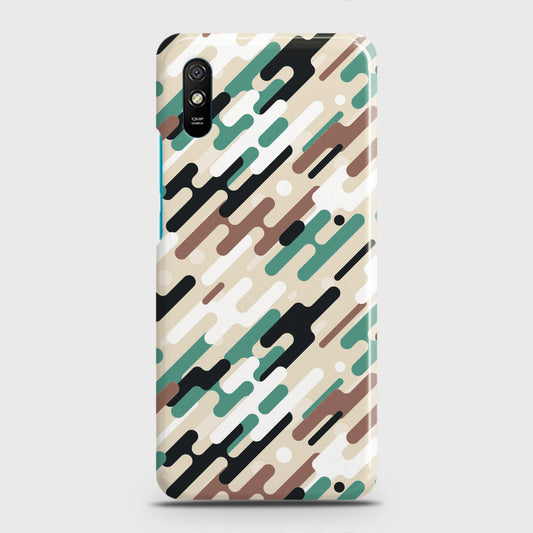 Xiaomi Redmi 9A Cover - Camo Series 3 - Black & Brown Design - Matte Finish - Snap On Hard Case with LifeTime Colors Guarantee