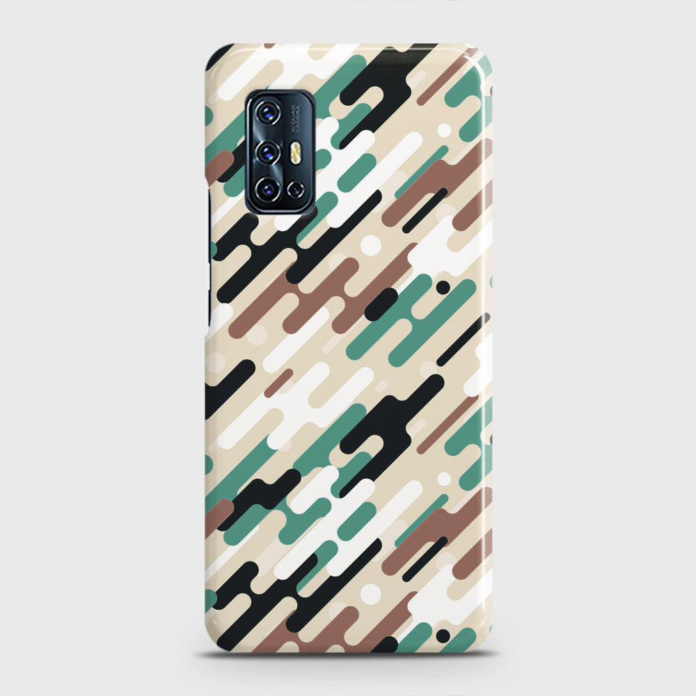 Vivo V17 Cover - Camo Series 3 - Black & Brown Design - Matte Finish - Snap On Hard Case with LifeTime Colors Guarantee