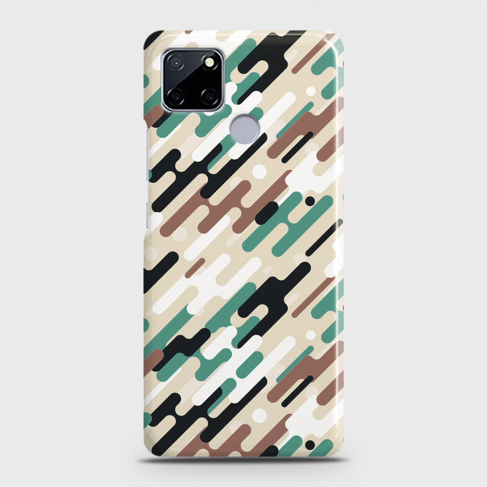 Realme C12 Cover - Camo Series 3 - Black & Brown Design - Matte Finish - Snap On Hard Case with LifeTime Colors Guarantee