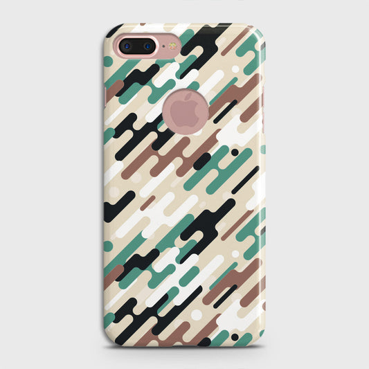 iPhone 8 / 7 Logo Cover - Camo Series 3 - Black & Brown Design - Matte Finish - Snap On Hard Case with LifeTime Colors Guarantee