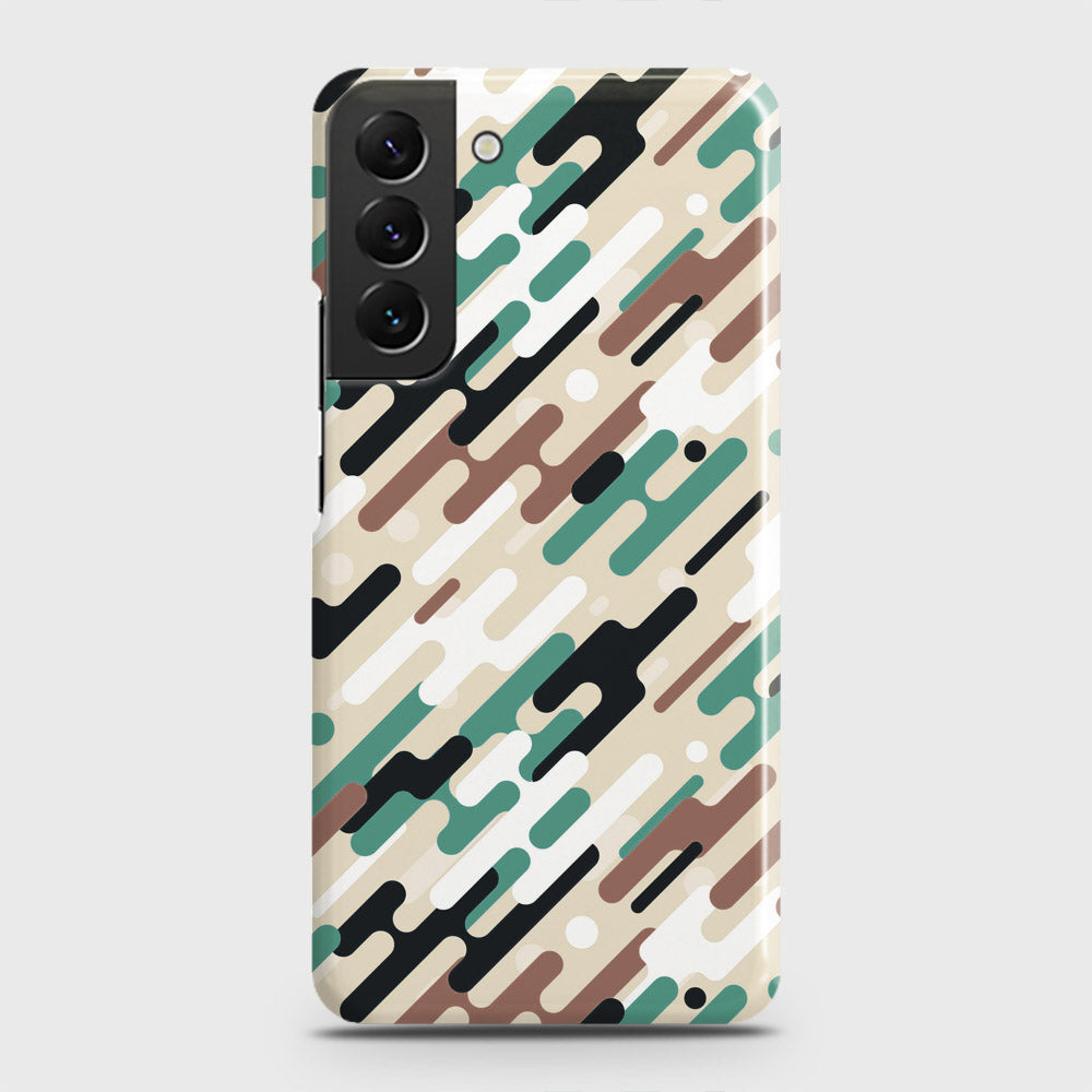 Samsung Galaxy S22 5G Cover - Camo Series 3 - Black & Brown Design - Matte Finish - Snap On Hard Case with LifeTime Colors Guarantee