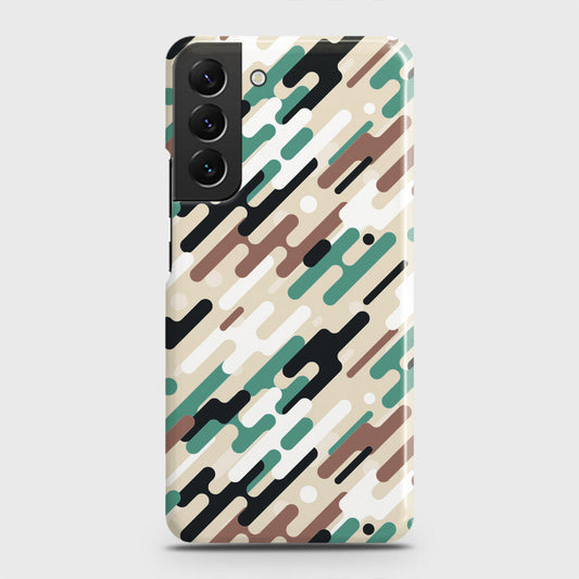 Samsung Galaxy S22 5G Cover - Camo Series 3 - Black & Brown Design - Matte Finish - Snap On Hard Case with LifeTime Colors Guarantee