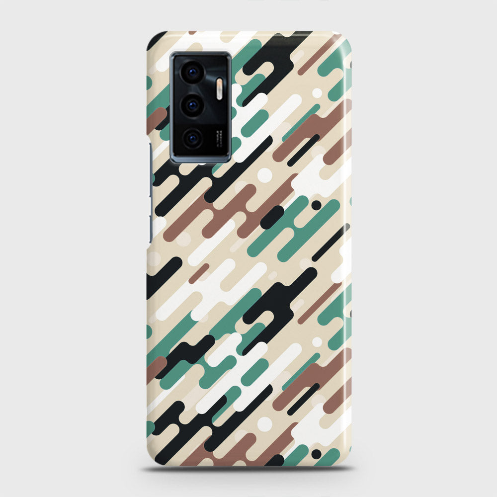 Vivo V23e Cover - Camo Series 3 - Black & Brown Design - Matte Finish - Snap On Hard Case with LifeTime Colors Guarantee