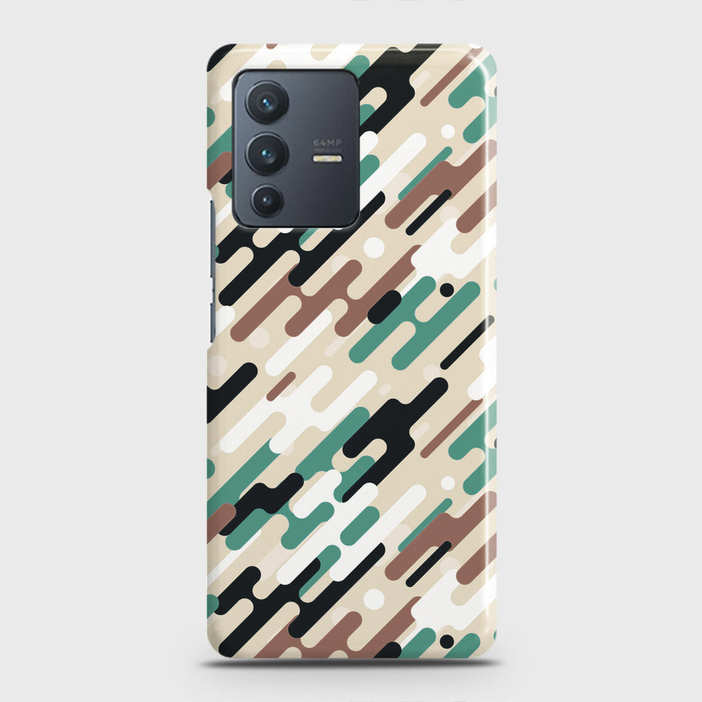 Vivo V23 5G Cover - Camo Series 3 - Black & Brown Design - Matte Finish - Snap On Hard Case with LifeTime Colors Guarantee