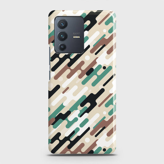 Vivo V23 5G Cover - Camo Series 3 - Black & Brown Design - Matte Finish - Snap On Hard Case with LifeTime Colors Guarantee