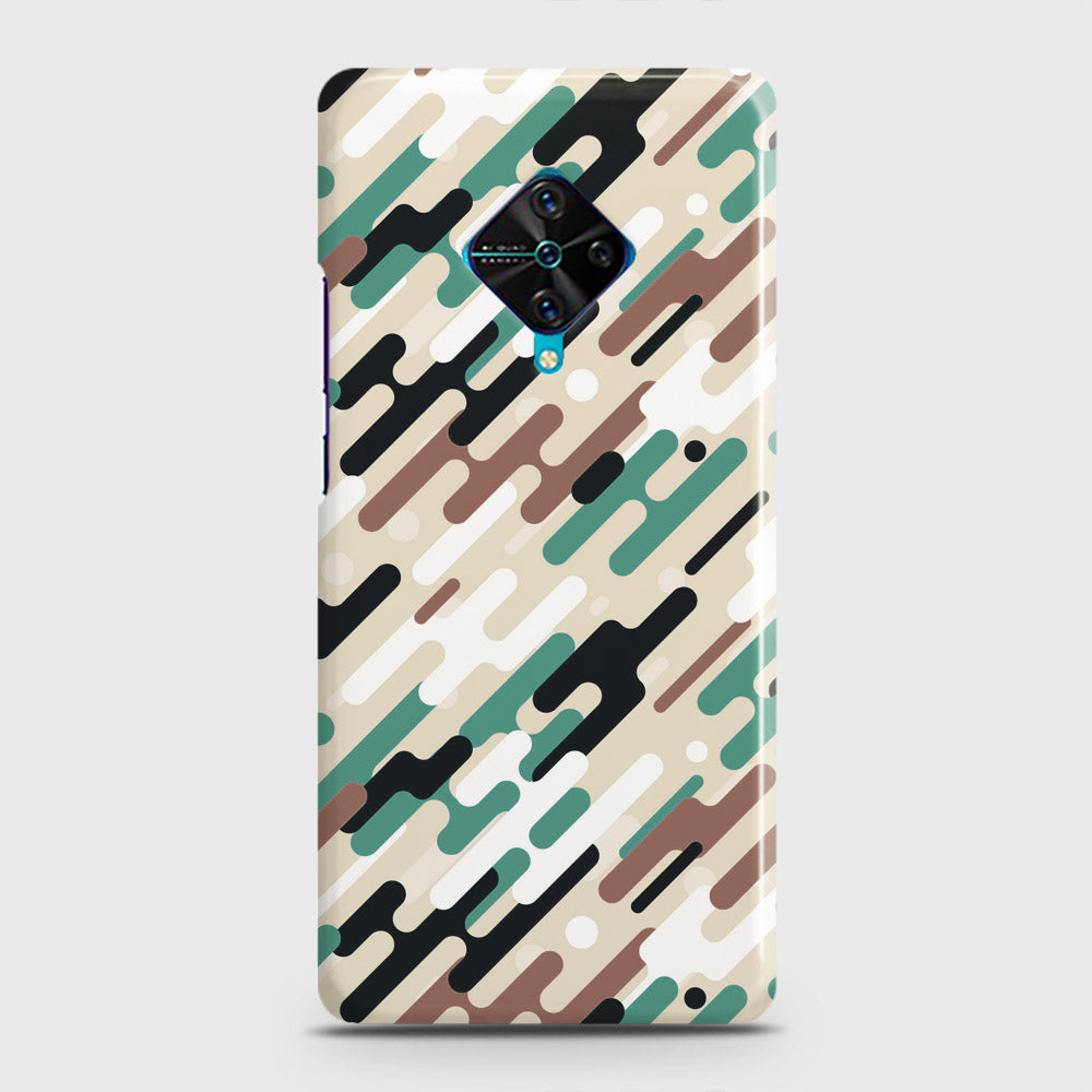 Vivo S1 Pro  Cover - Camo Series 3 - Black & Brown Design - Matte Finish - Snap On Hard Case with LifeTime Colors Guarantee