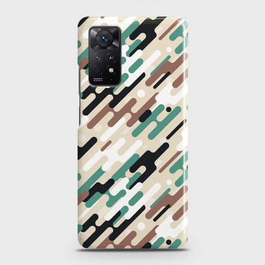 Xiaomi Redmi Note 11S Cover - Camo Series 3 - Black & Brown Design - Matte Finish - Snap On Hard Case with LifeTime Colors Guarantee