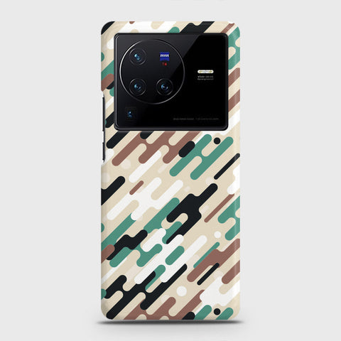 Vivo X80 Cover - Camo Series 3 - Black & Brown Design - Matte Finish - Snap On Hard Case with LifeTime Colors Guarantee