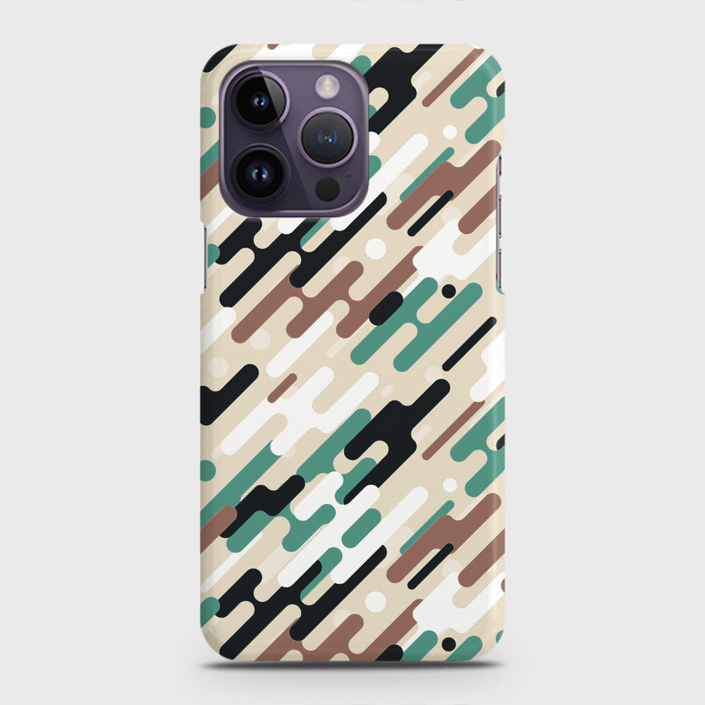 iPhone 14 Pro Cover - Camo Series 3 - Black & Brown Design - Matte Finish - Snap On Hard Case with LifeTime Colors Guarantee