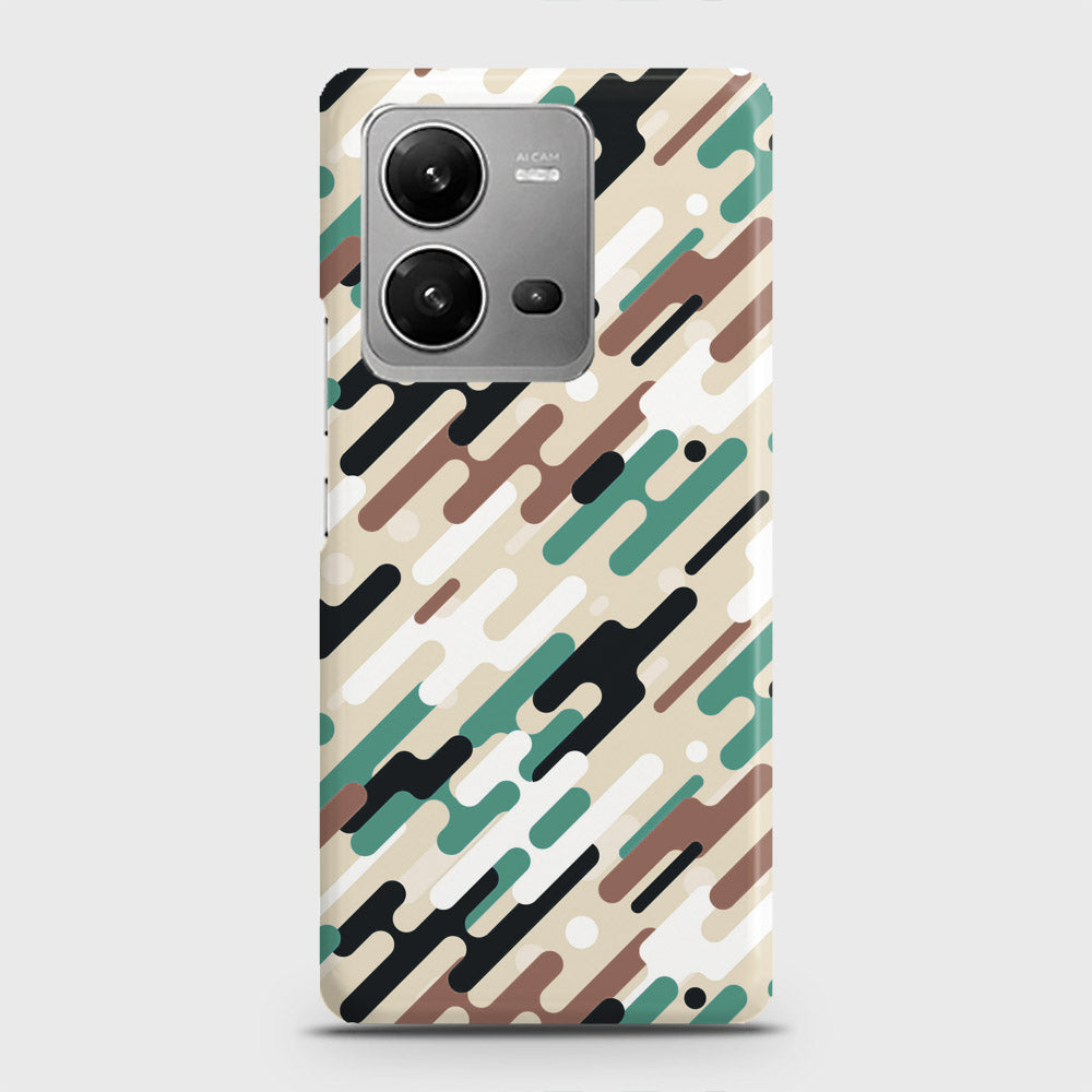Vivo V25 Cover - Camo Series 3 - Black & Brown Design - Matte Finish - Snap On Hard Case with LifeTime Colors Guarantee