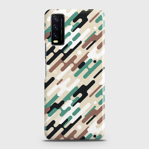 Vivo Y20i  Cover - Camo Series 3 - Black & Brown Design - Matte Finish - Snap On Hard Case with LifeTime Colors Guarantee