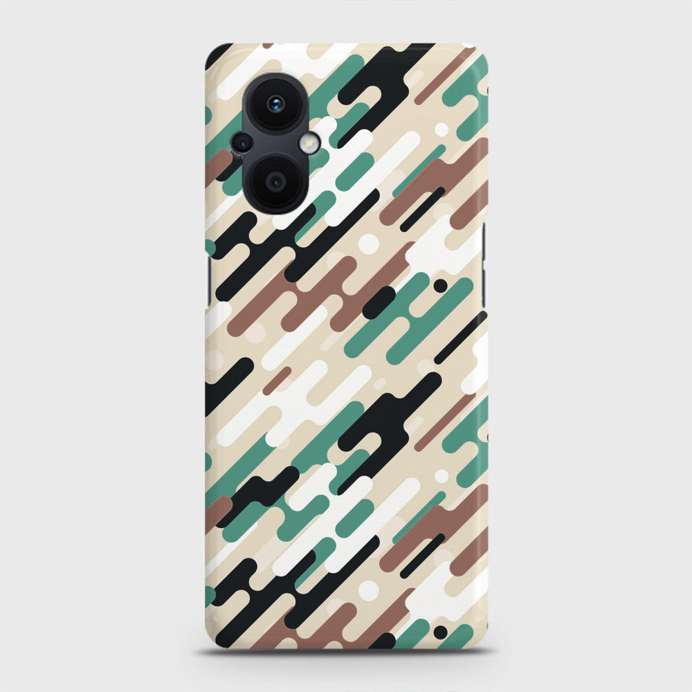 Oppo F21 Pro 5G Cover - Camo Series 3 - Black & Brown Design - Matte Finish - Snap On Hard Case with LifeTime Colors Guarantee